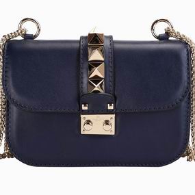 Valentino Glam Lock Calfskin Mini Bag Deep Blue VA54513