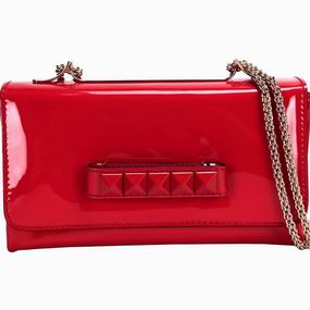 Valentino Patent Long Chain Bag in Red VA53508