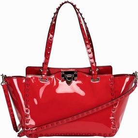 Valentino Rockstud Patent Small Handbag Red VA53534