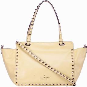 Valentino Rockstud Calfskin Small Handbag Yellow VA759132