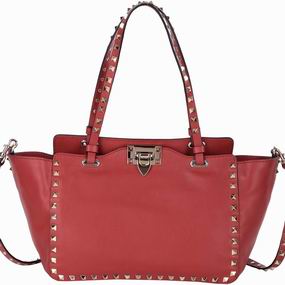 Valentino Rockstud Calfskin Small Handbag Red VA59323