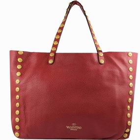 Valentino Calfskin Double Handle Tote Bag Red VA54367