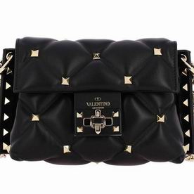 VALENTINO GARAVANI SMALL CANDYSTUD NAPPA LEATHER HANDBAG BLACK SW2B0C73NAP0NO