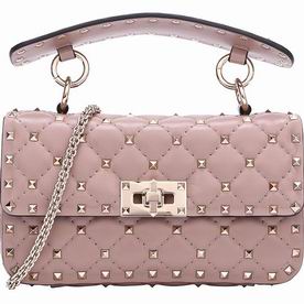 VALENTINO Rockstud Lambskin Leather Small Handbag Poudre SW2B0123NAPP45