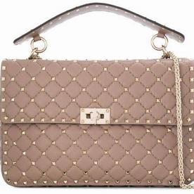 VALENTINO Rockstud Cowhide Leather Big Handbag Light Pink TW2B0121NAP416
