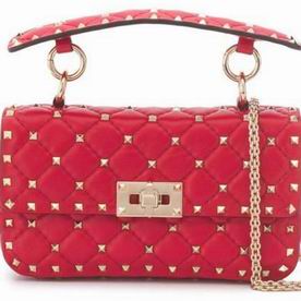 VALENTINO Rockstud Cowhide Leather Small Handbag Light Red TW2B0123NAPJU5