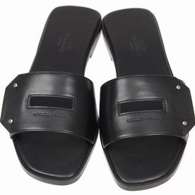 Hermes Cowhide Leather Sliper In Black SANDALV89