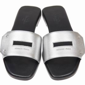 Hermes Cowhide Leather Sliper In Silver SANDALVSS89