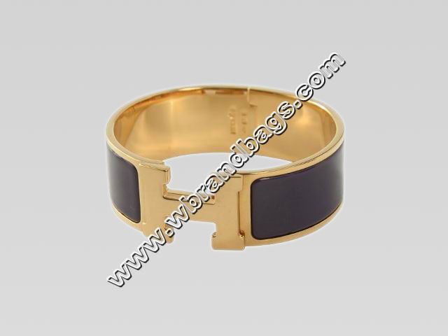 Hermes Click Clack&Gold Bracelet In Violet HB2017
