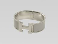 Hermes Click Clack&Silver Bracelet In Gray HB2016