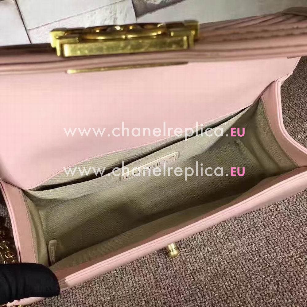 Chanel Classic Boy Lambskin Hand/Shoulder Bag Pink C7031703