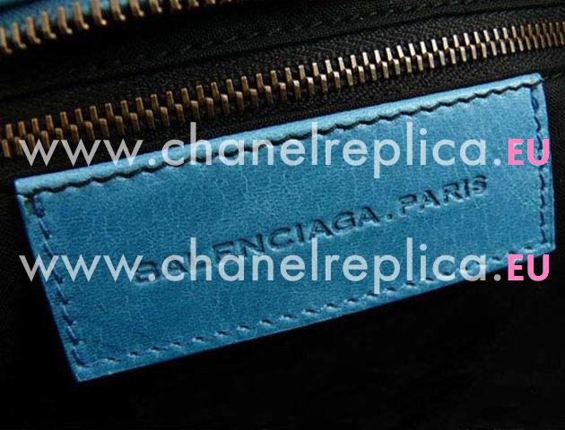 Balenciaga Part-Time Planet Small Stud Bag Turkey Blue 168028TB