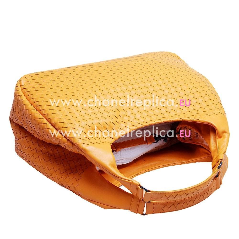 Bottega Veneta Campana Classic Nappa Woven Shouldbag Light Orange B6110307