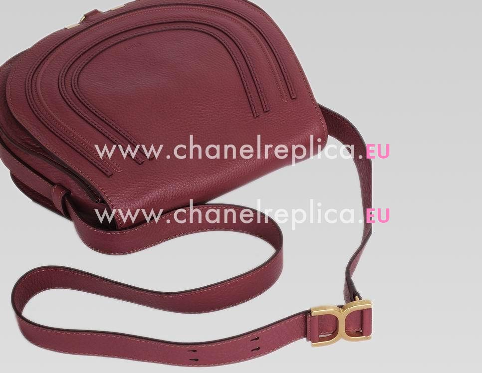 CHLOE Large Marcie Calfskin Crossbody Bag Rougeberry C472155