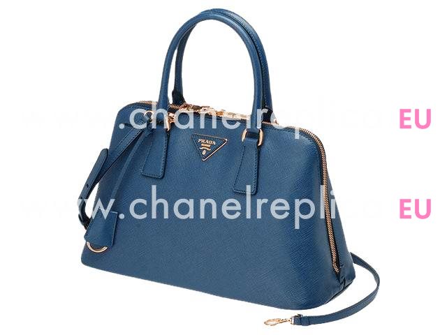 Prada Lux Saffiano Classic Triangle Logo Cowhide Handle/Shoulder Bag RoyalBlue P415568