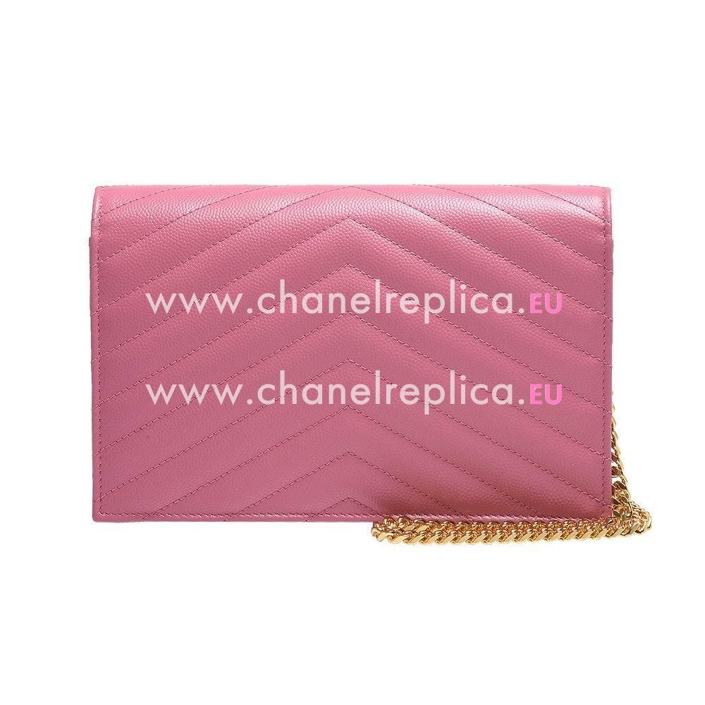 YSL Saint Laurent Monogram YSL Logo Caviar Calfskin Bag Pink Y6113009