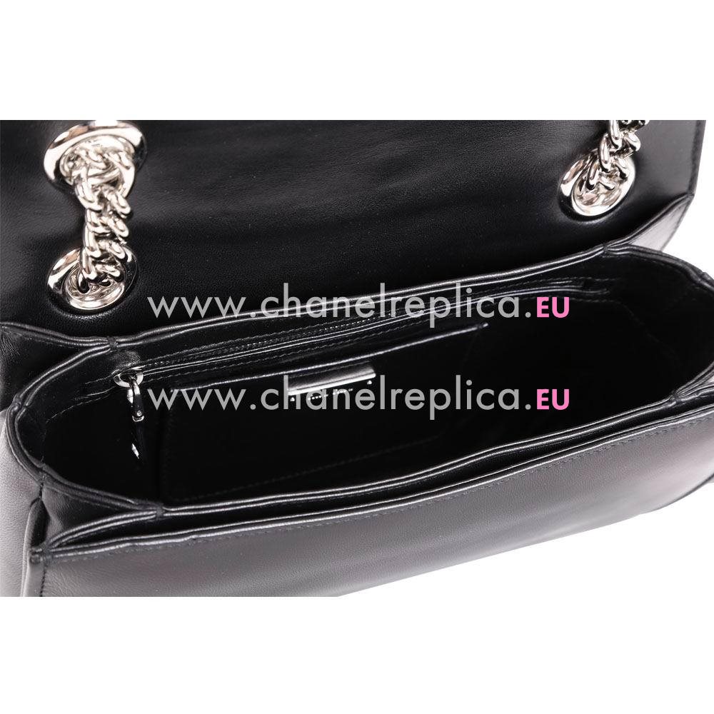 Miu Miu Matelasse Wrinkle Nappa Chain Shoulder Dinner Bag In Black M7042608