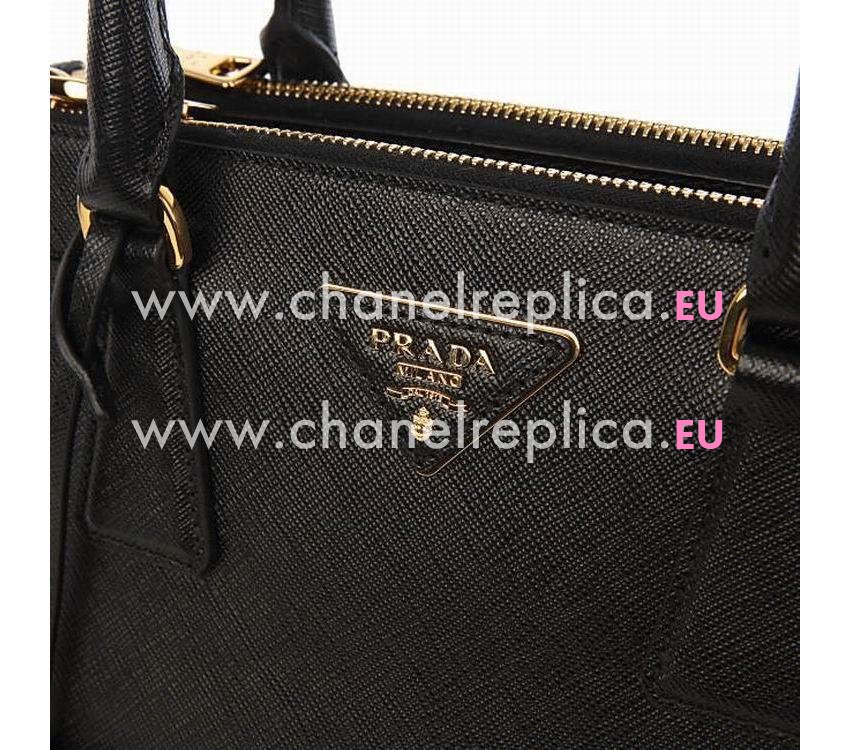 Prada Saffiano Triangle Logo Lux Leather Mini Handbag Black PBN2316