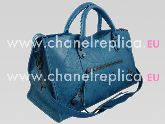 Balenciaga Part-Time Planet Small Stud Bag Turkey Blue 168028TB