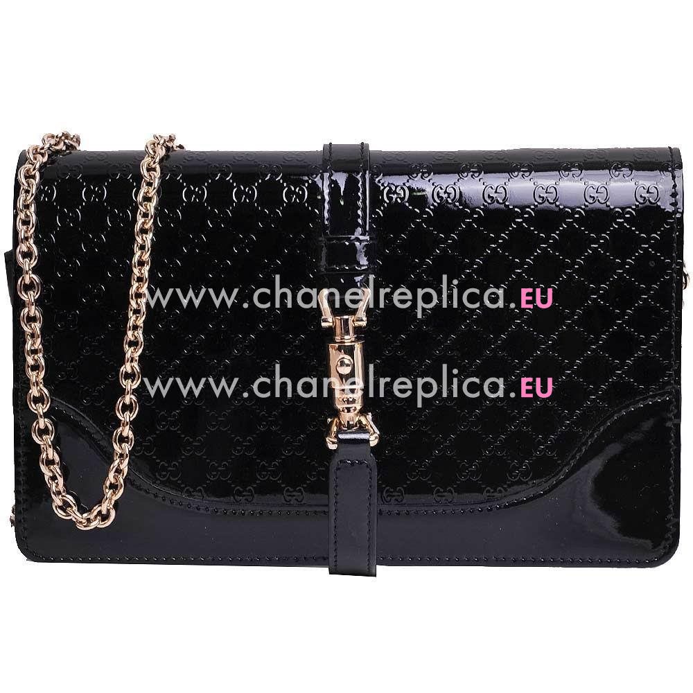 Gucci Broadway GG Goatskin Patent Leather Bag In Black G554907