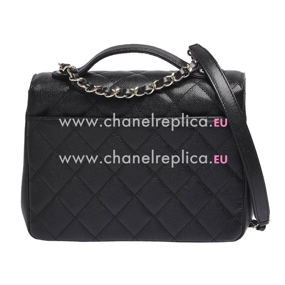 CHANEL Affinity Gold Hardware Rhombic Caviar Calfskin Bag in Black A789A49