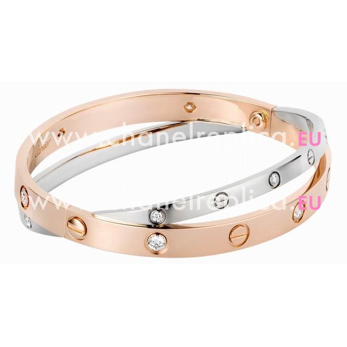 Cartier Love Diamond 18K White/pink Gold Bracelet CR7082409