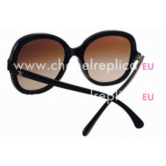 Chanel Plastic Frame Sunglasses Black apricot A7082802