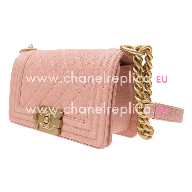 Chanel Pink Calfskin Leather Small Boy Bag Gold Hardware A67085CPINK