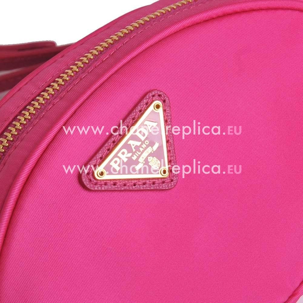 Prada Tessuto Classic Triangle Logo Scratch Resistant Calfskin Bag Peach Red P7010406