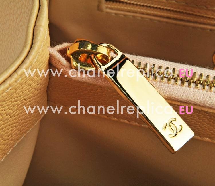 Chanel Apricot Caviar Grand Shopper Tote Bag Gold Chain A50995BG