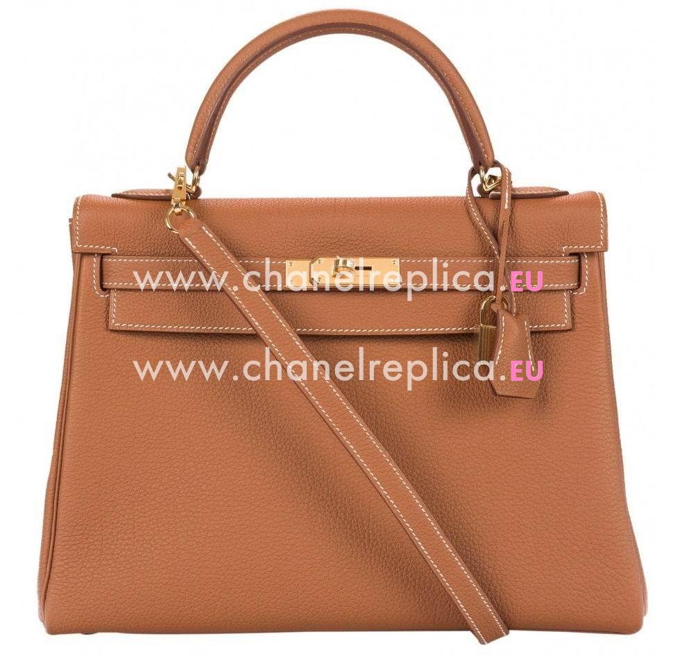 Hermes 32cm Gold Togo Leather Kelly Bag with Gold Hardware Handbag HK1032GTK