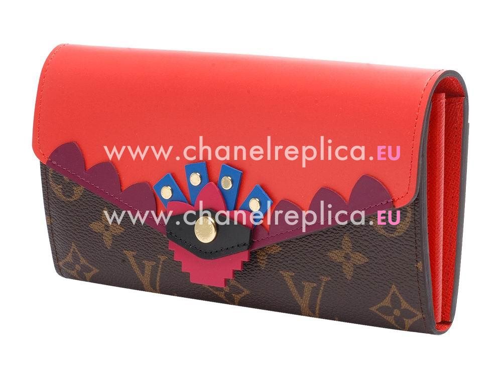 Louis Vuitton Monogram Canvas Sarah Wallet Totem Flamingo M61348