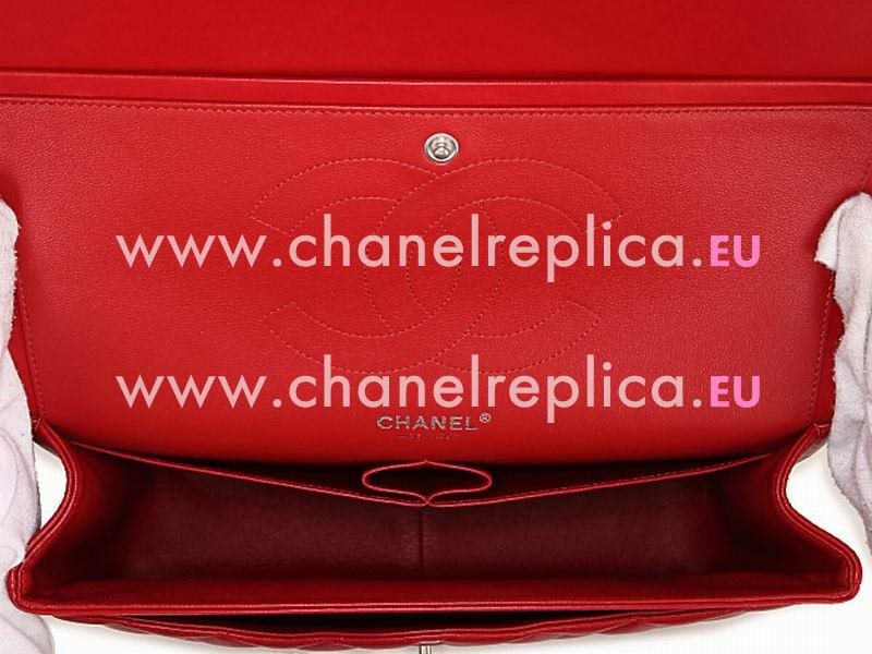 Chanel Lambskin Jumbo Double Flap Bright RED(silver) A58600Y01480