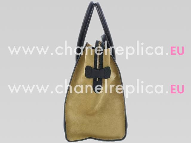 Celine Calfskin Nano Luggage Medium Bag Black/Camel CE165214BC