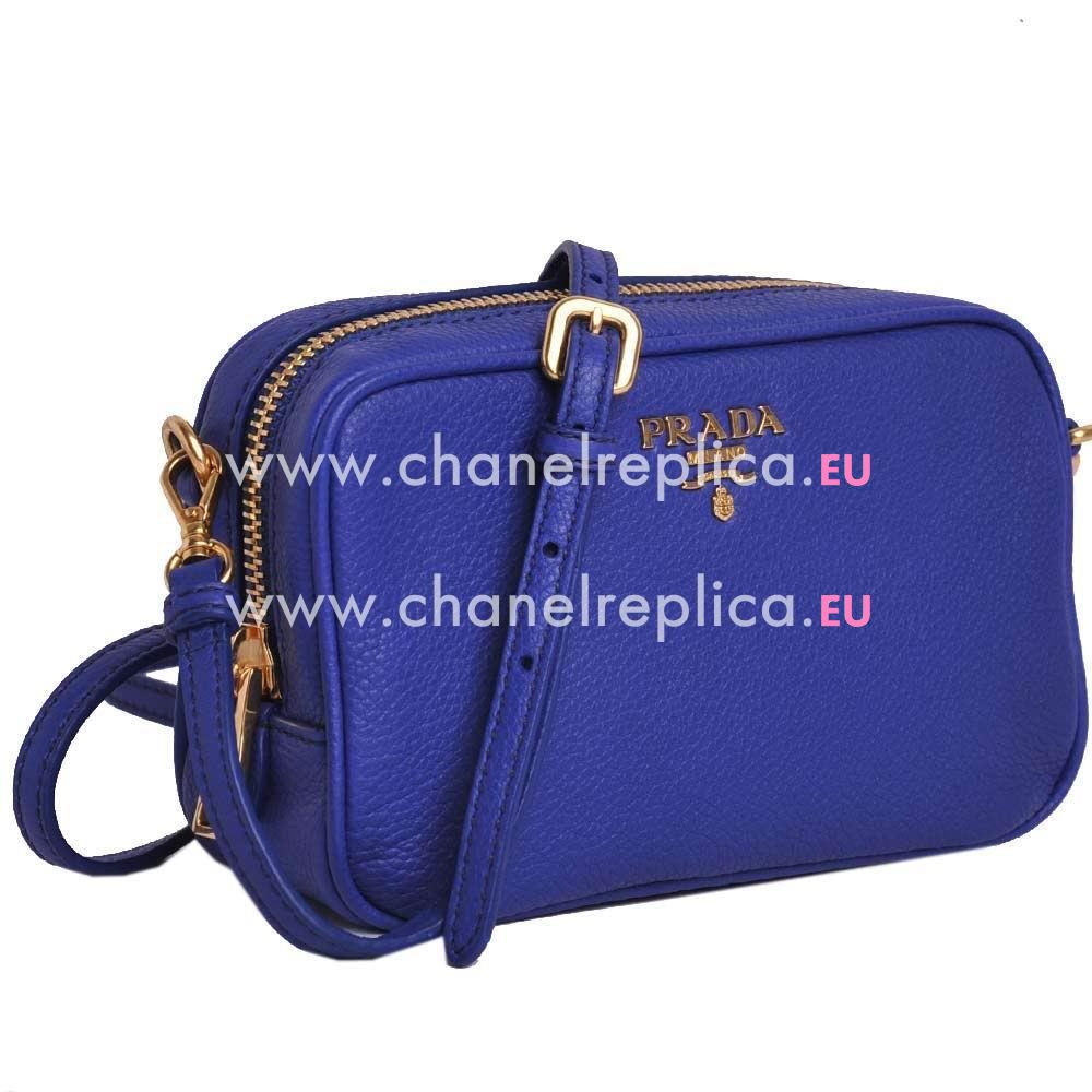 Prada Bluette Relievo Logo Caviar Calfskin Mini Size Bag RoyalBlue PR5749294