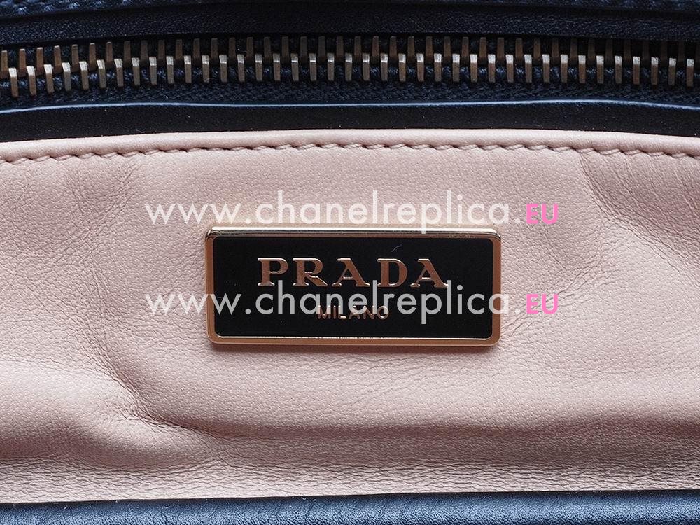 Prada City CalfSkin Triangle Logo Handbag In Black P457425