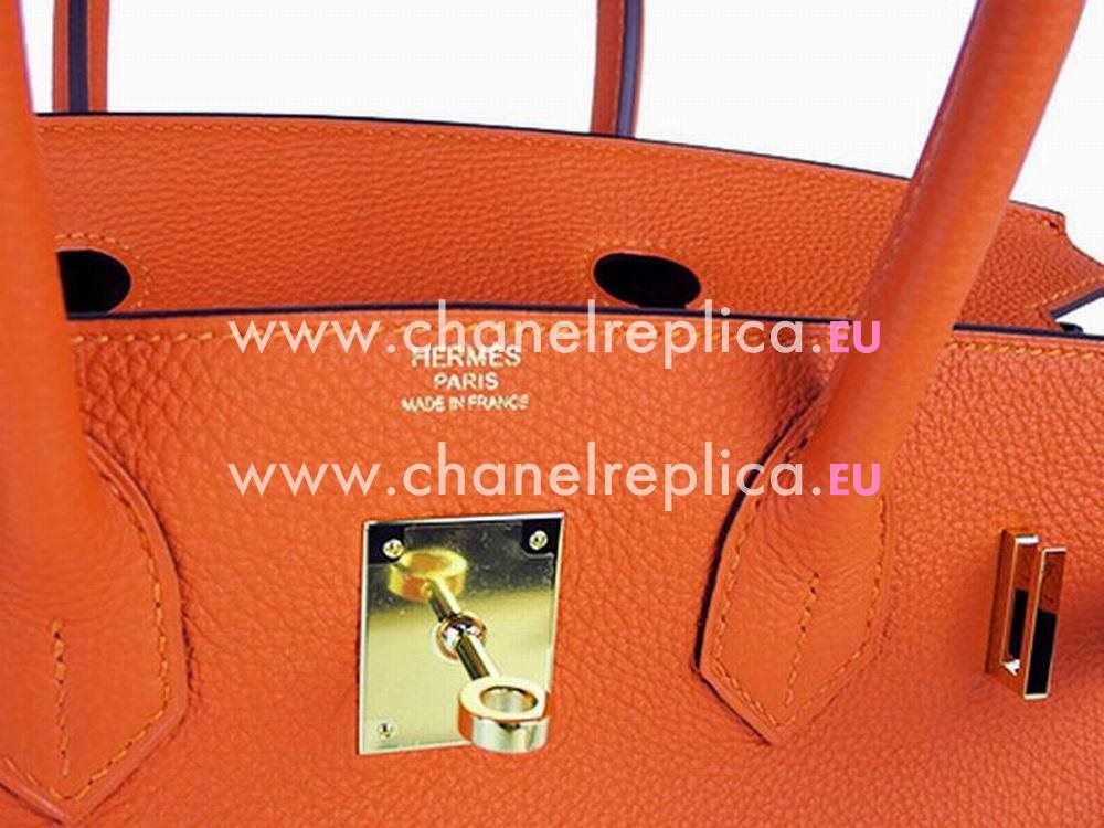 Hermes Birkin 30 Bright Orange Togo Leather Gold Hardware HS5968KG