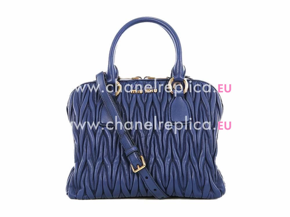 Miu Miu Matelasse Lux Nappa Leather Handbag Ryal blue RL0097