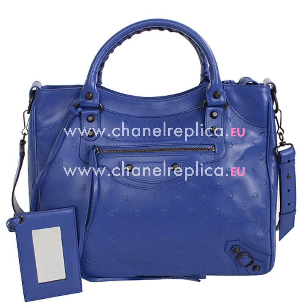 Balenciage Velo Calfskin Aged Brass hardware Bag Pink Blue B2055096