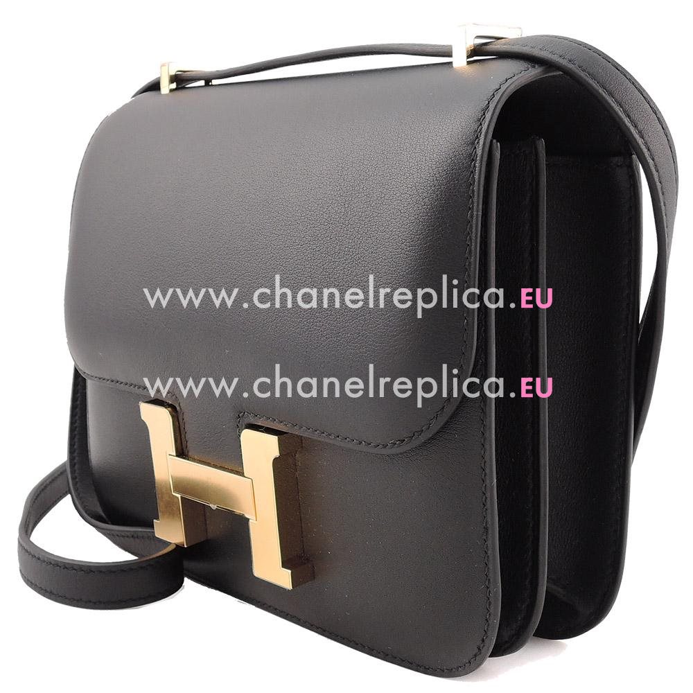 Hermes Constance 24cm Black Swift Leather Gold Hardware H1018HSG