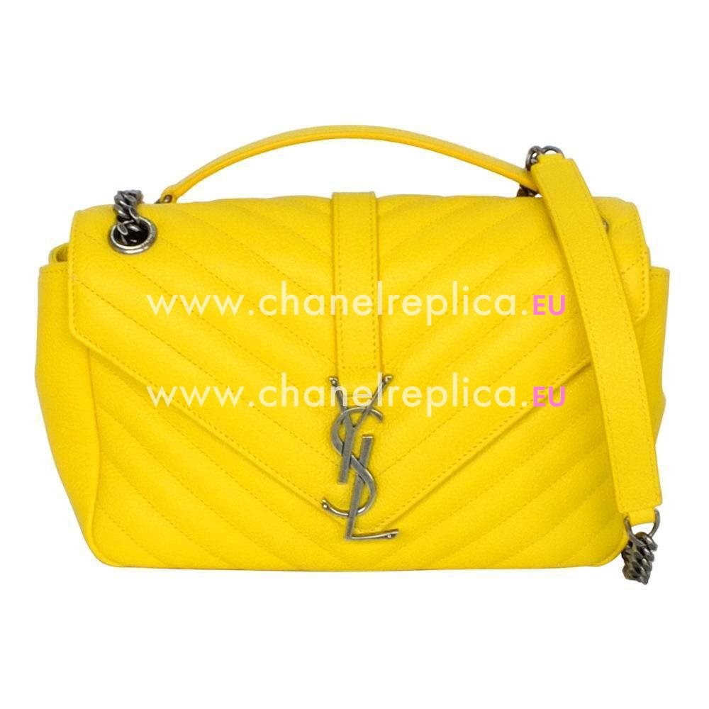 YSL Saint Laurent Monogram YSL Logo Calfskin Bag lemon Yellow Y6113006