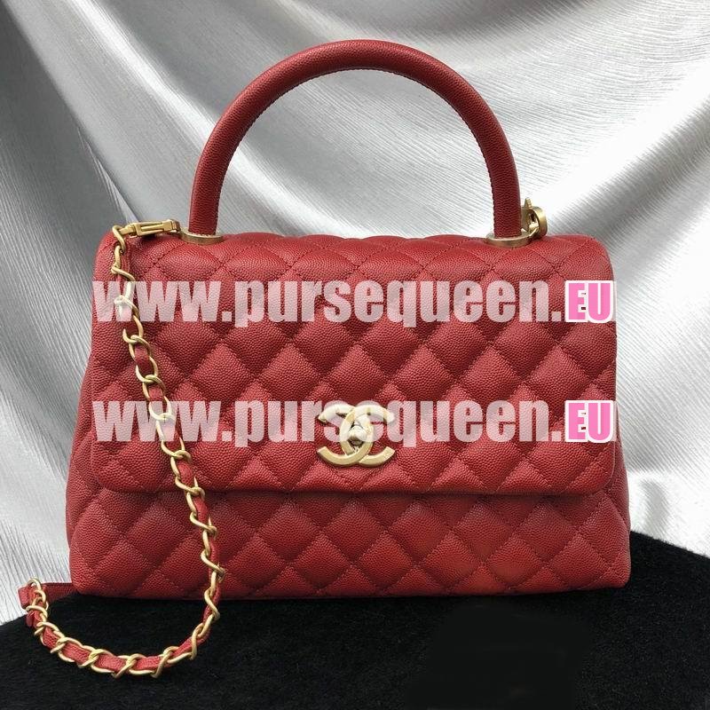 Chanel Coco Handle Brass Gold Hardware In Red A92991CREDGP