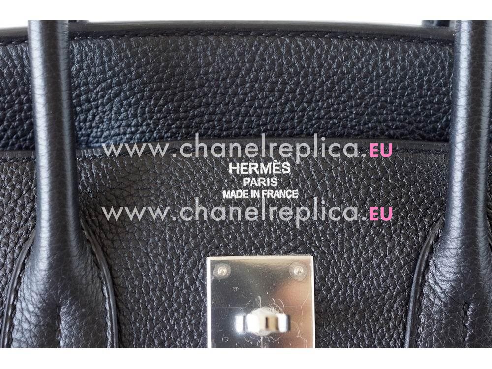Hermes Birkin 40 Black Togo Leather Silver Hardware Hand Sew HB1040TNS