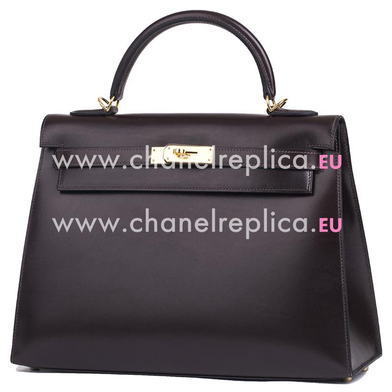 Hermes Kelly 32cm Black Box Leather With Gold Hardware HK1032ZSY