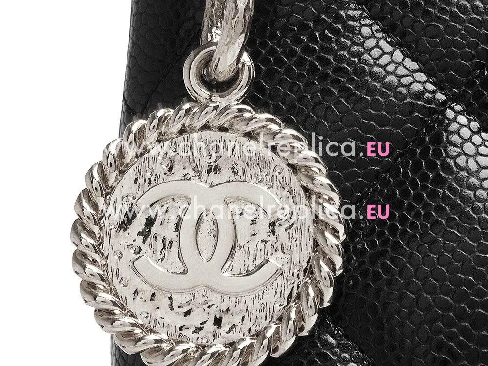 Chanel Caviar Medallion Bag Black Gold Hareware A1804BLKS