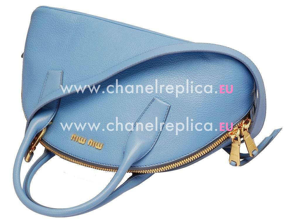 Miu Miu Madras Goat Skin Mini Handbag Light Blue MU5338