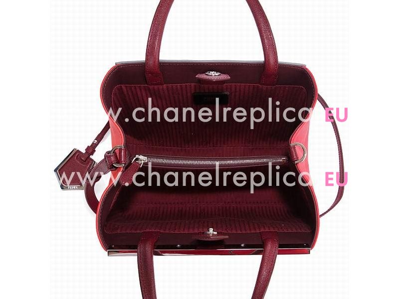 Fendi 2Jours Calfskin Leather Hand/shouldbag Red/Silver 8BH253