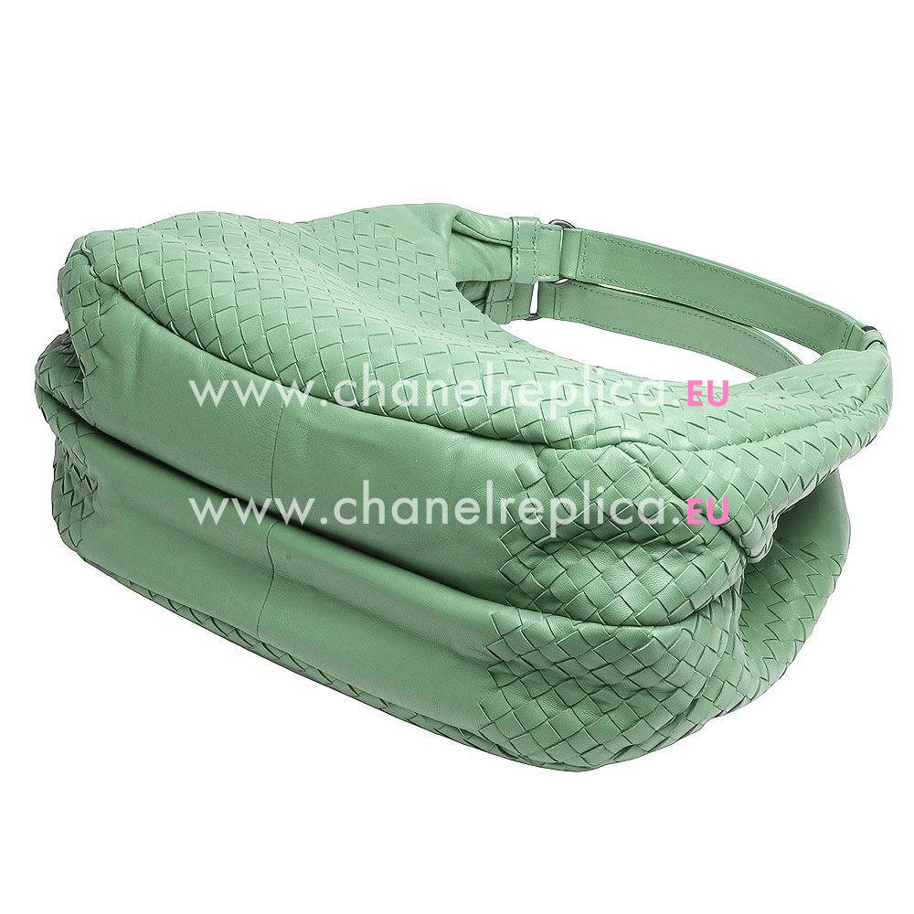 Bottega Veneta Campana Classic Nappa Woven Shouldbag Apple green B6110306