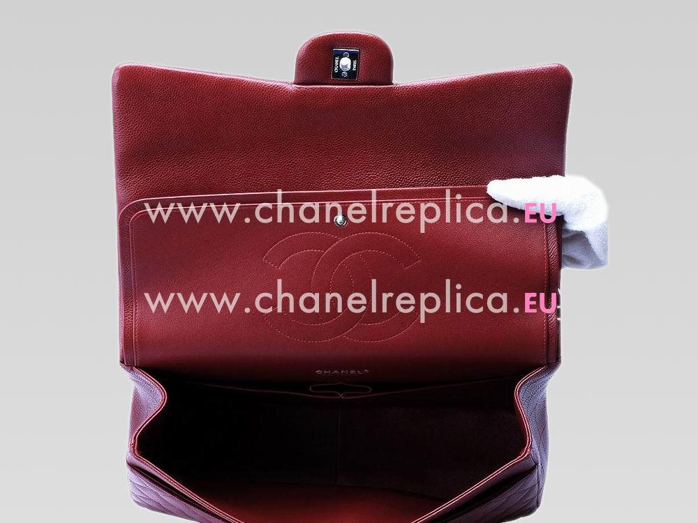 Chanel Caviar Jumbo maxi Flap Bag Red(Silver Hardware) A57600DG