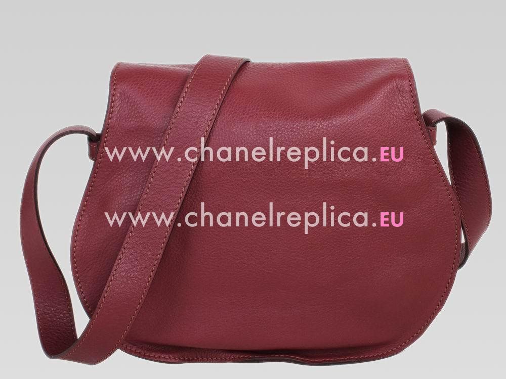 CHLOE Large Marcie Calfskin Crossbody Bag Rougeberry C472155